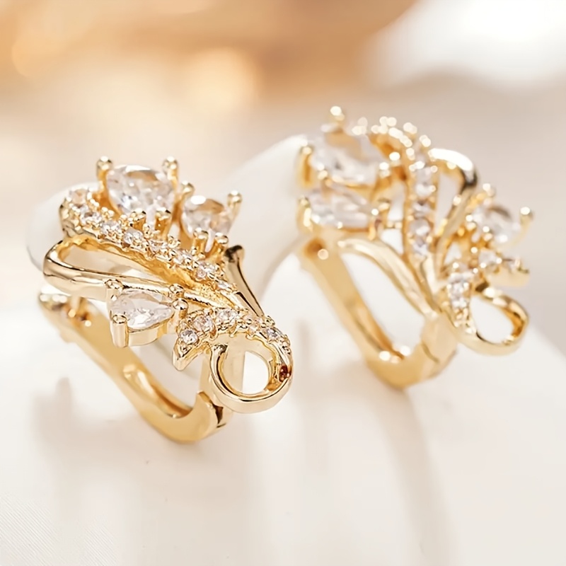ANGOL Vintage Floral Hoop Earrings for Women